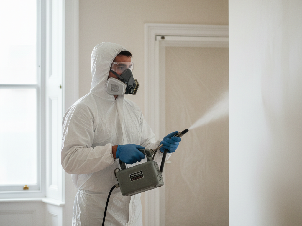 Applying an antimicrobial treatment with a ULV fogging machine