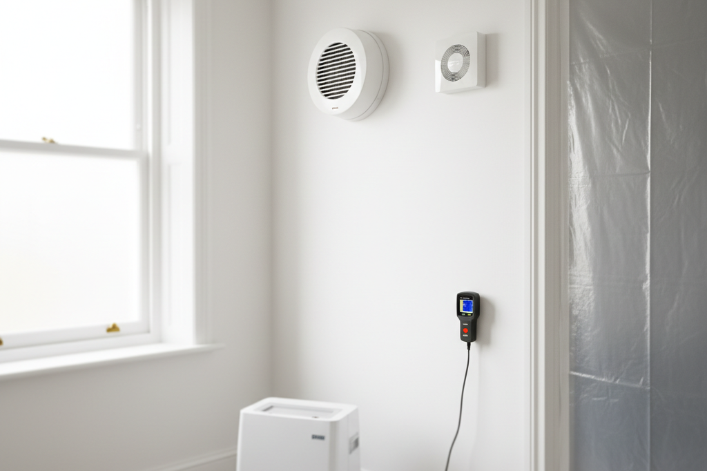 A ventilation unit fitted to prevent mould returning